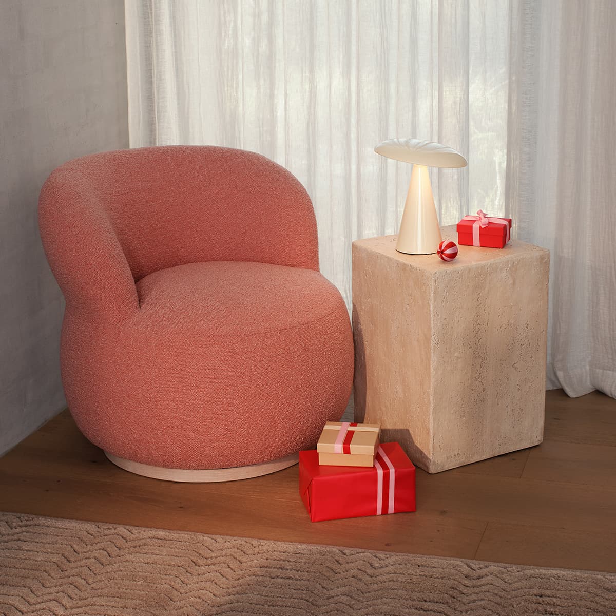 Kline LED Colour Shifting Portable Rechargeable Table Lamp in Beige-img-2