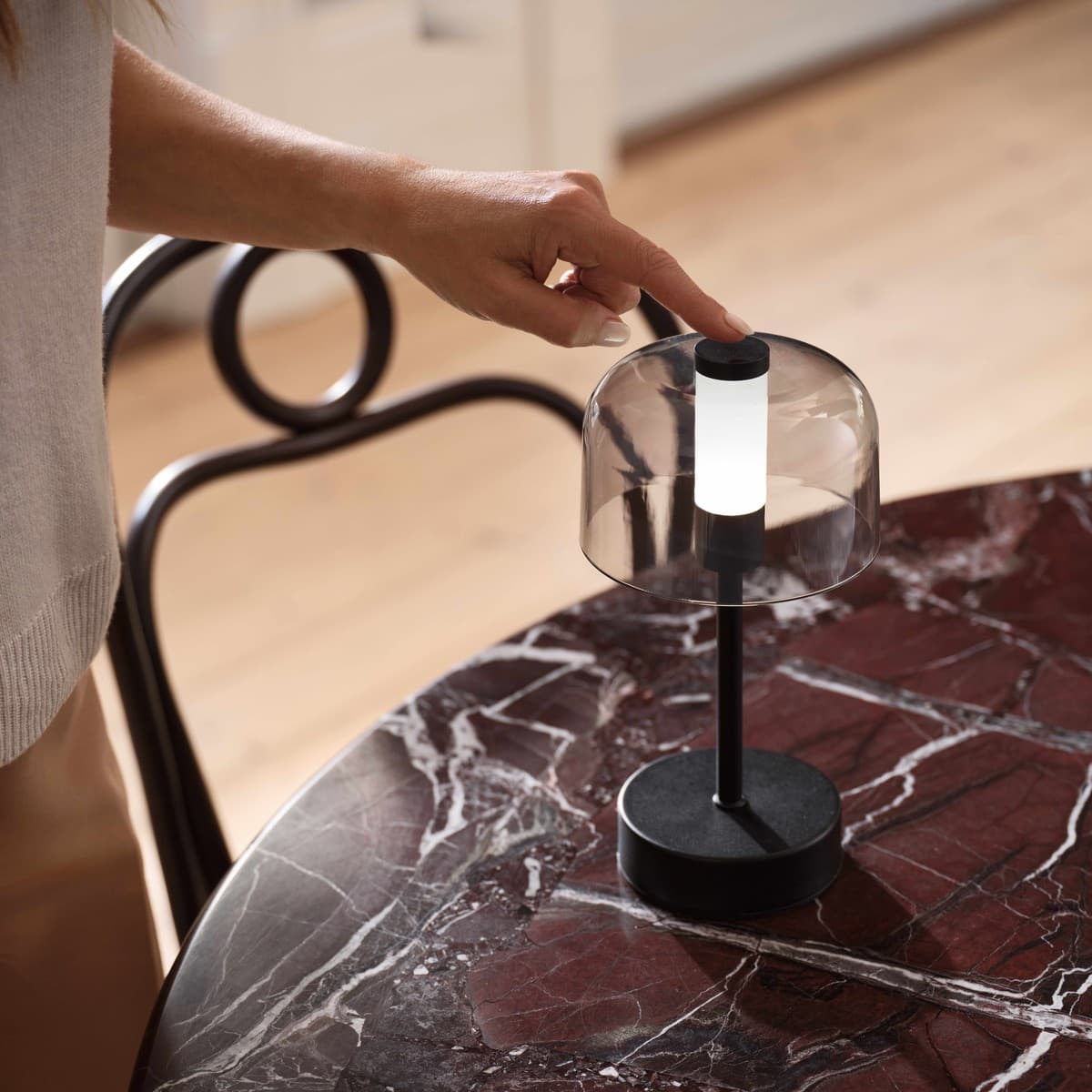 Nico LED Portable Rechargeable Table Lamp in Black-img-7