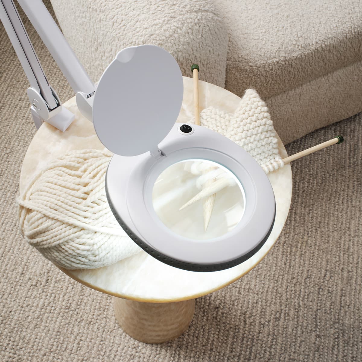 Lumina LED 3x Magnifying Clamp Task Light in White-img-4