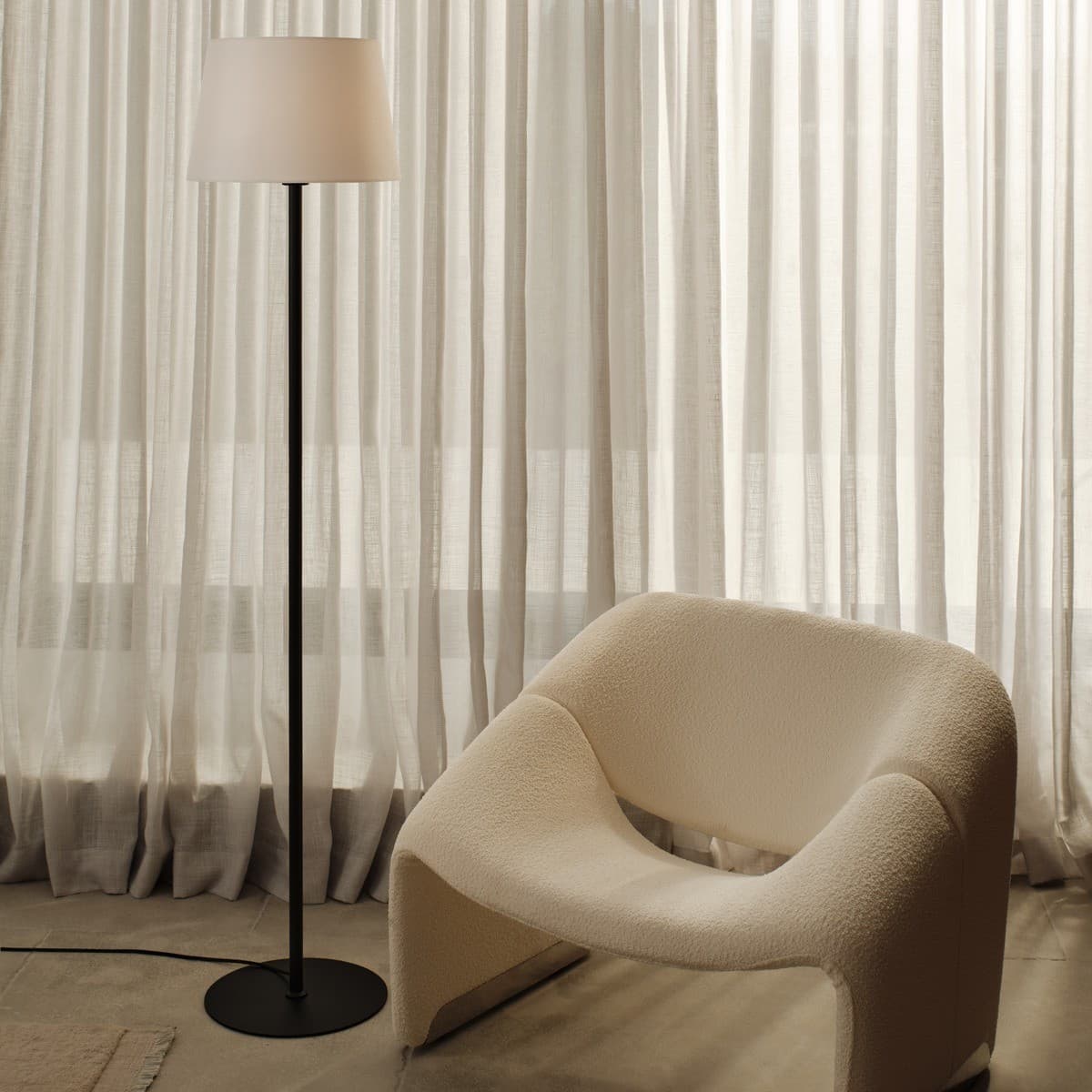 Darly II 1 Light Floor Lamp Base Only in Black-img-2