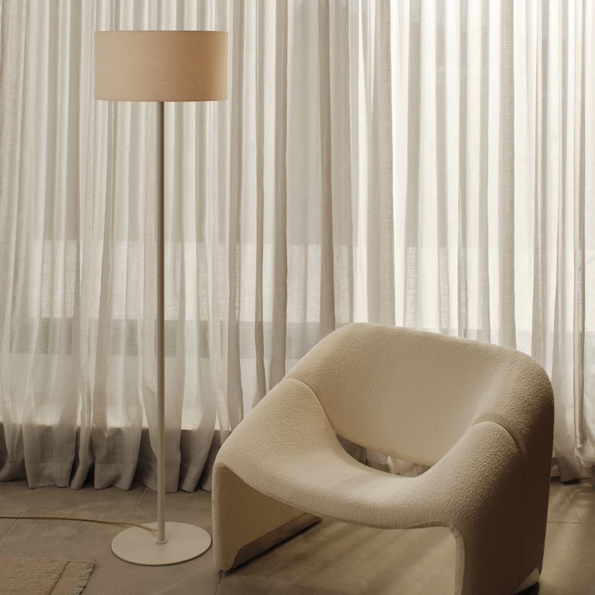 Darly II 1 Light Floor Lamp Base Only in Chalk White