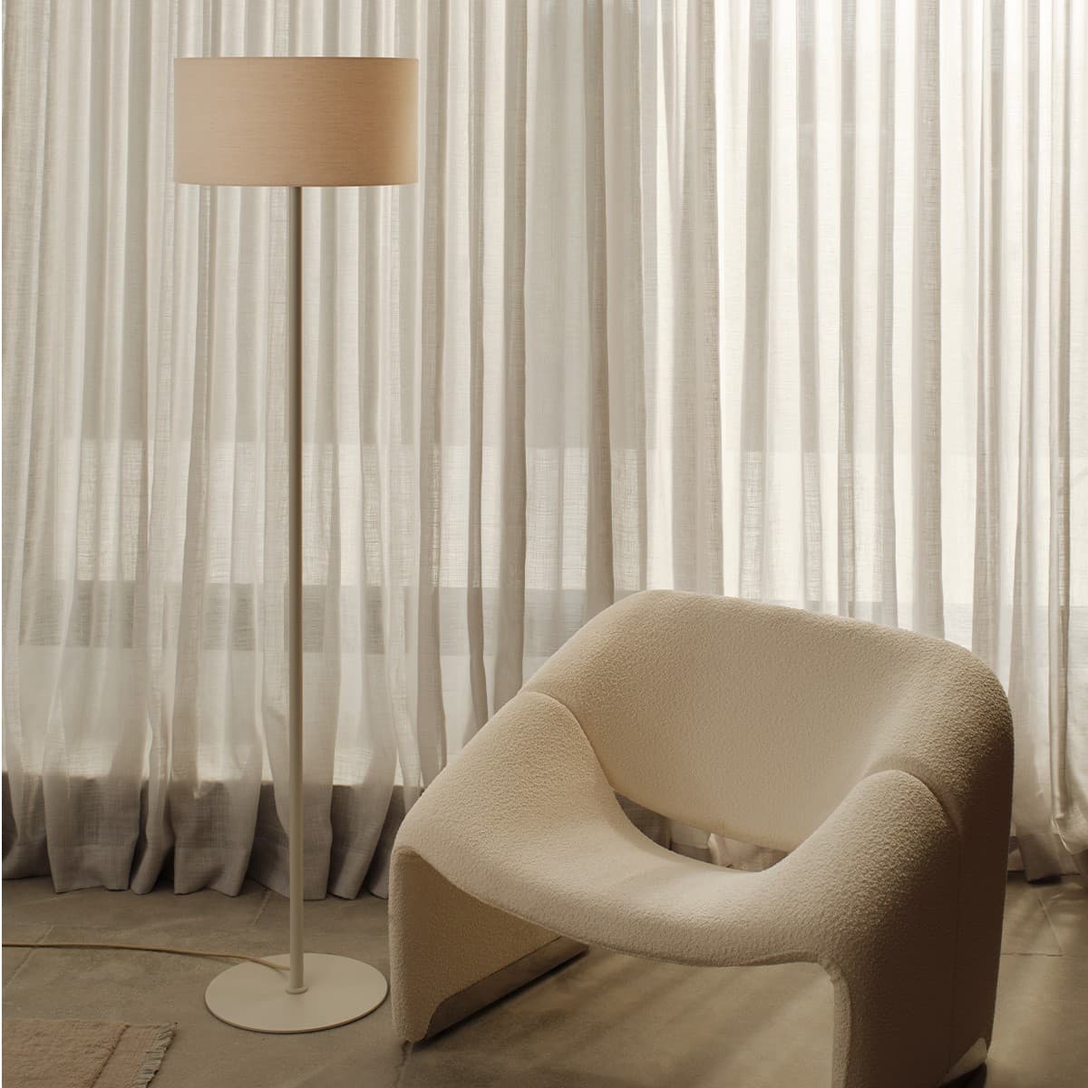 Darly II 1 Light Floor Lamp Base Only in Chalk White