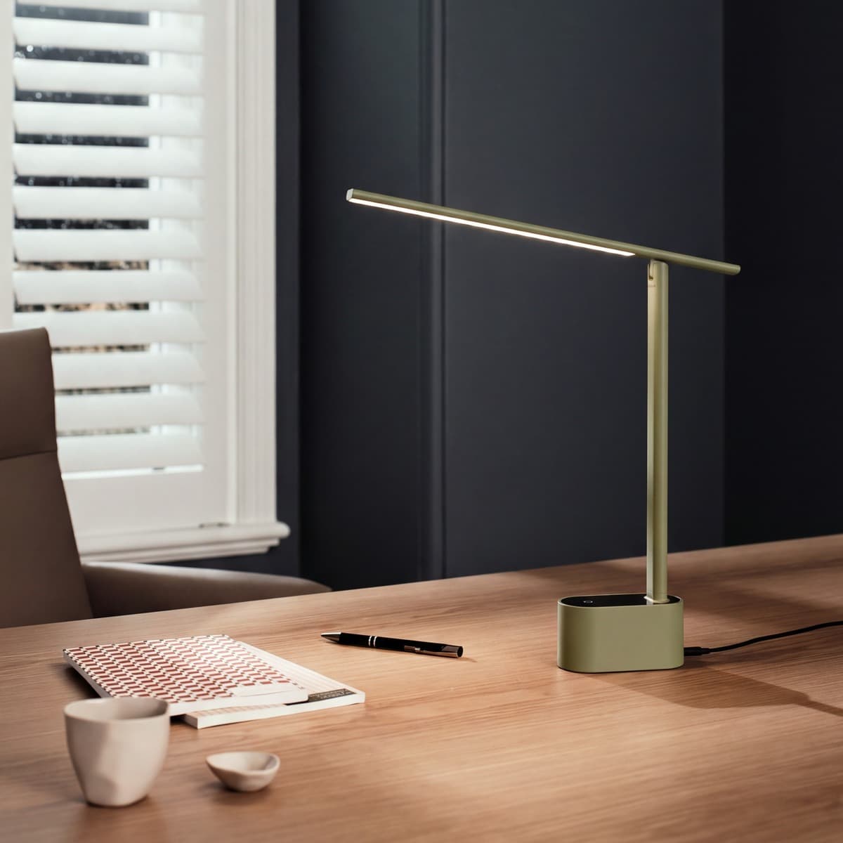 Aston LED Touch Table Lamp in Olive