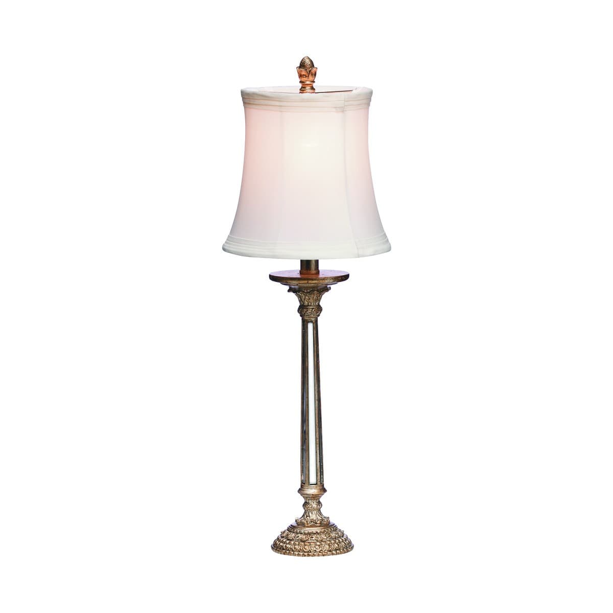Sari Small Table Lamp in Antique Silver with White Shade-img-1