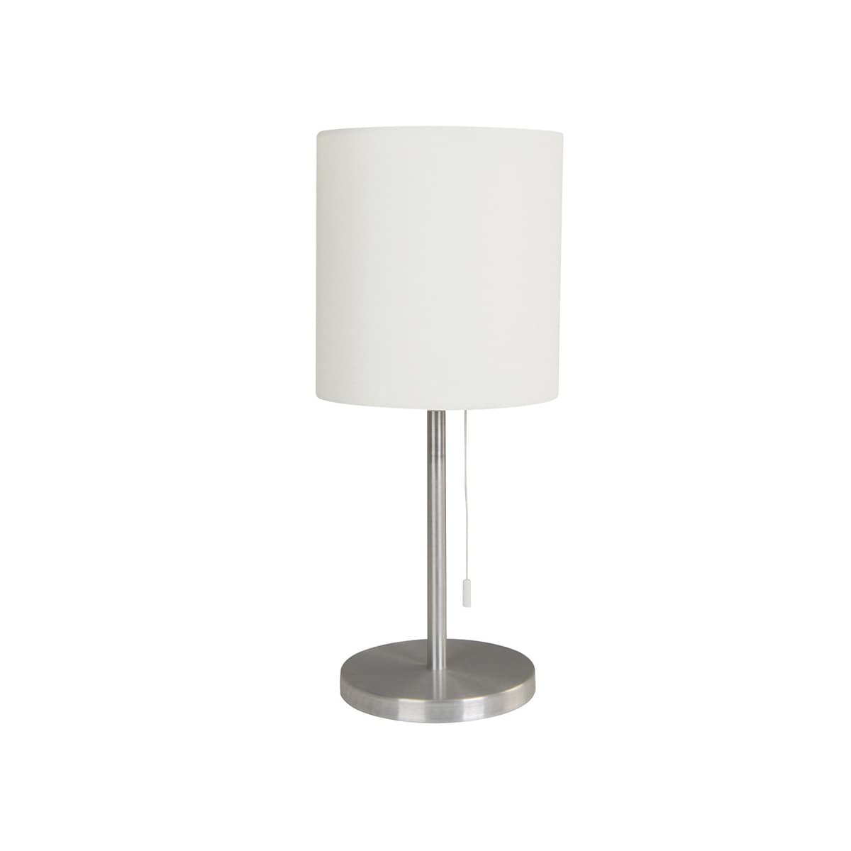 Bree Large Table Lamp in Brushed Aluminium with White Shade-img-1