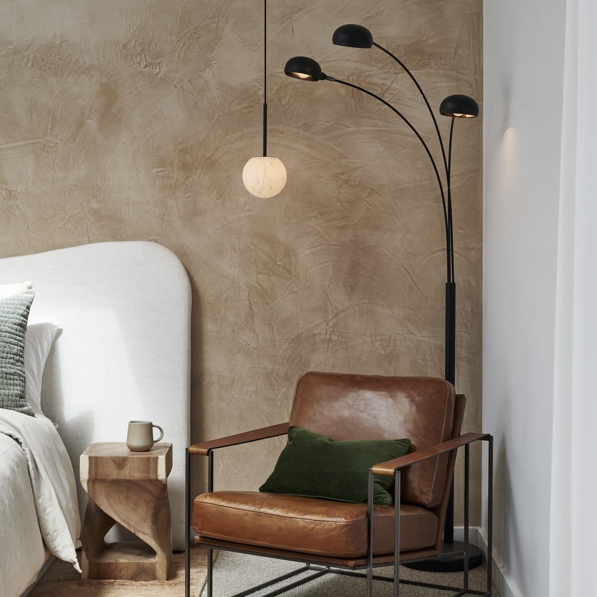 Centaur 3 Light Floor Lamp in Black