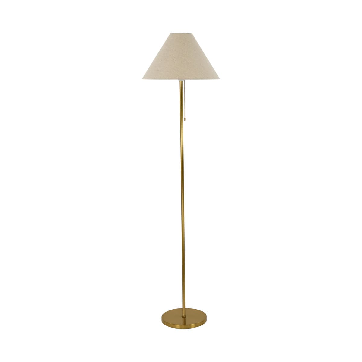 Bree II Floor Lamp in Aged Brass with Natural Shade