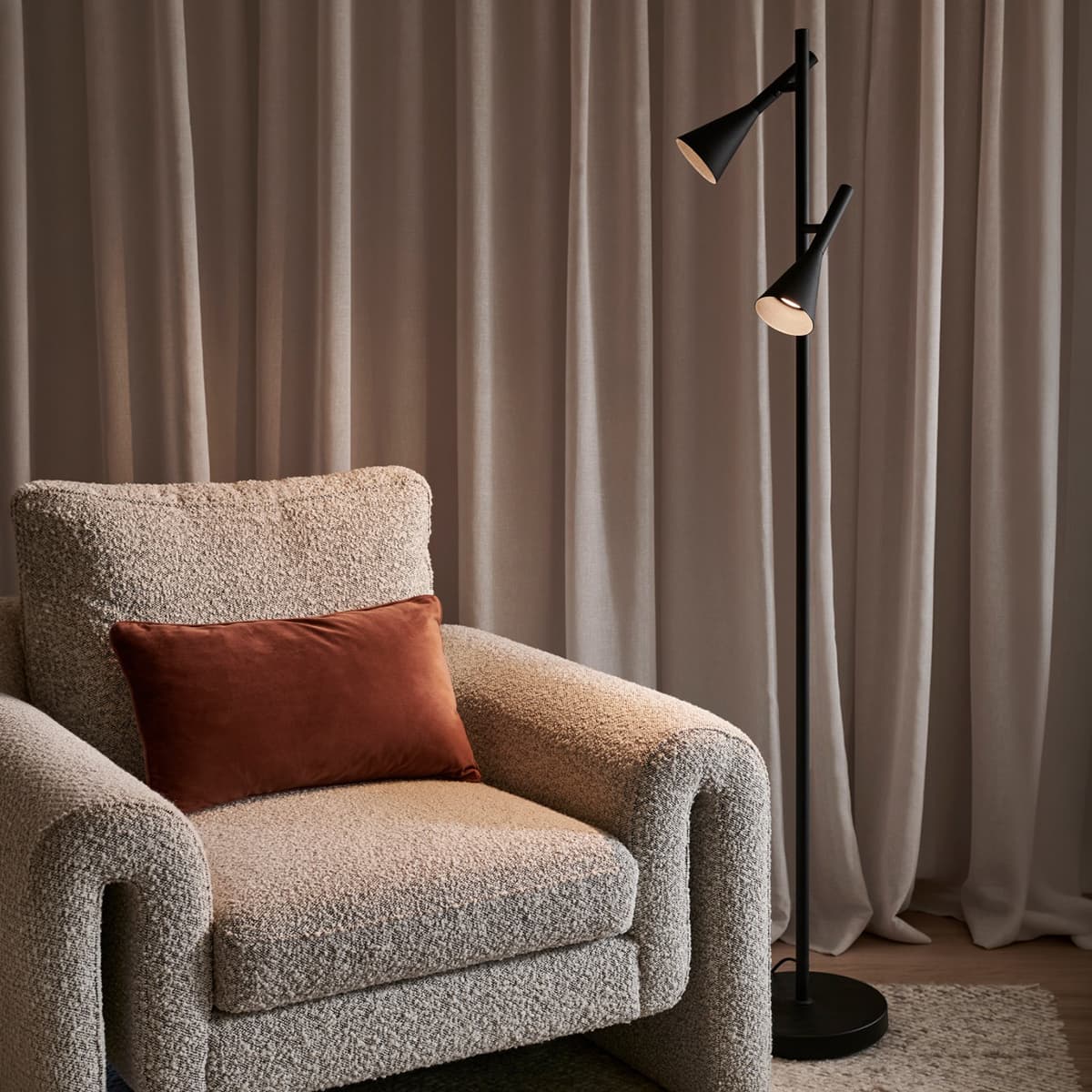 Parson 2 Light Floor Lamp in Black-img-2