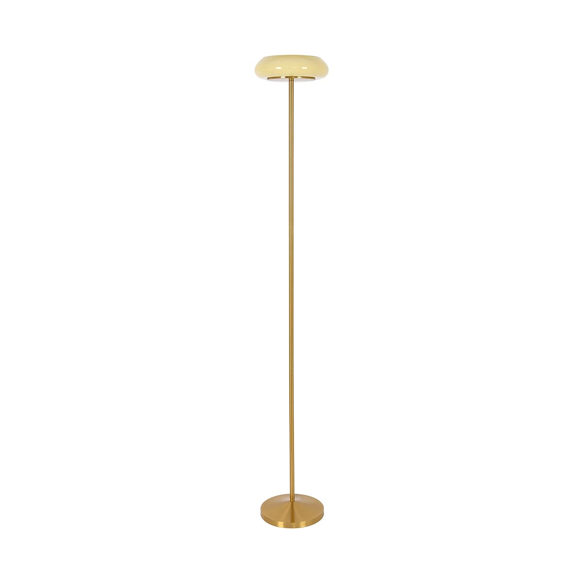 Loch Uplighter Floor Lamp in Aged Brass with Milk Glass-img-1