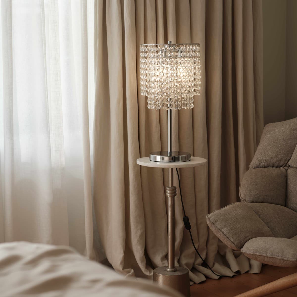Sarita Crystal Table Lamp in Polished Chrome-img-2