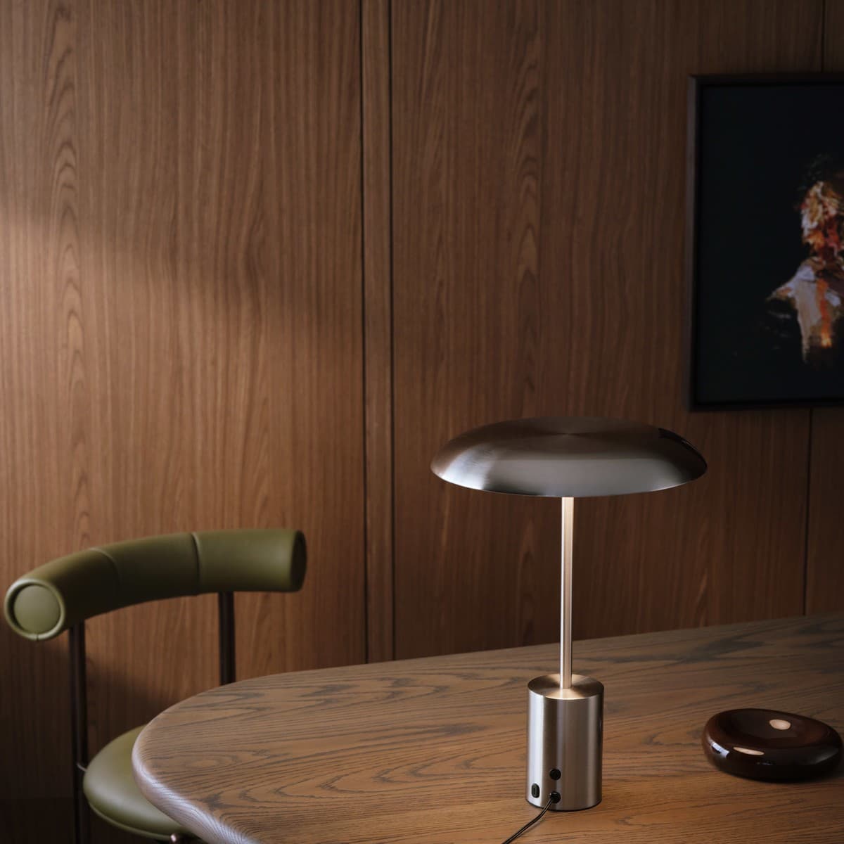 Smith II LED Table Lamp in Brushed Chrome