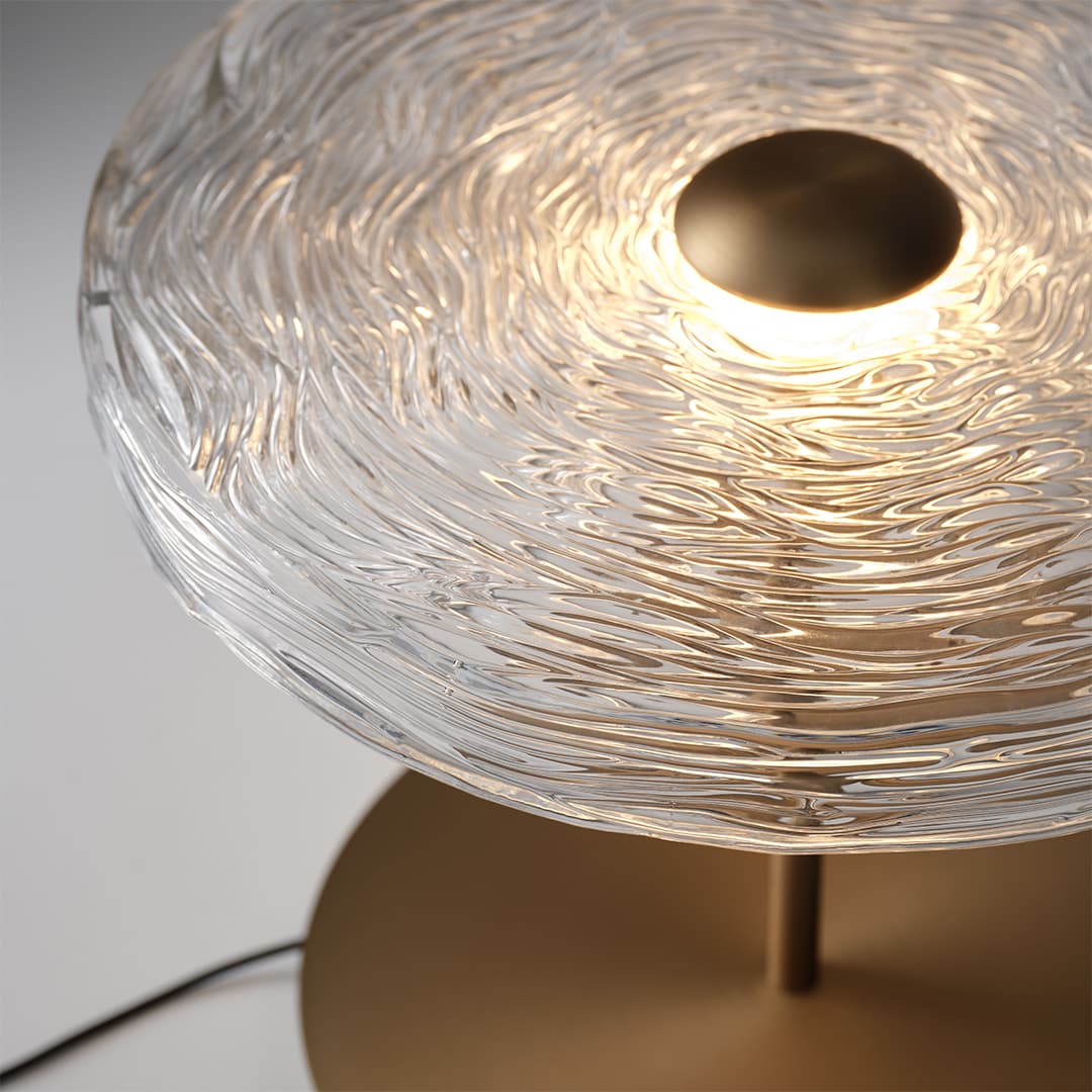 Goddess LED Glass Table Lamp in Aged Brass