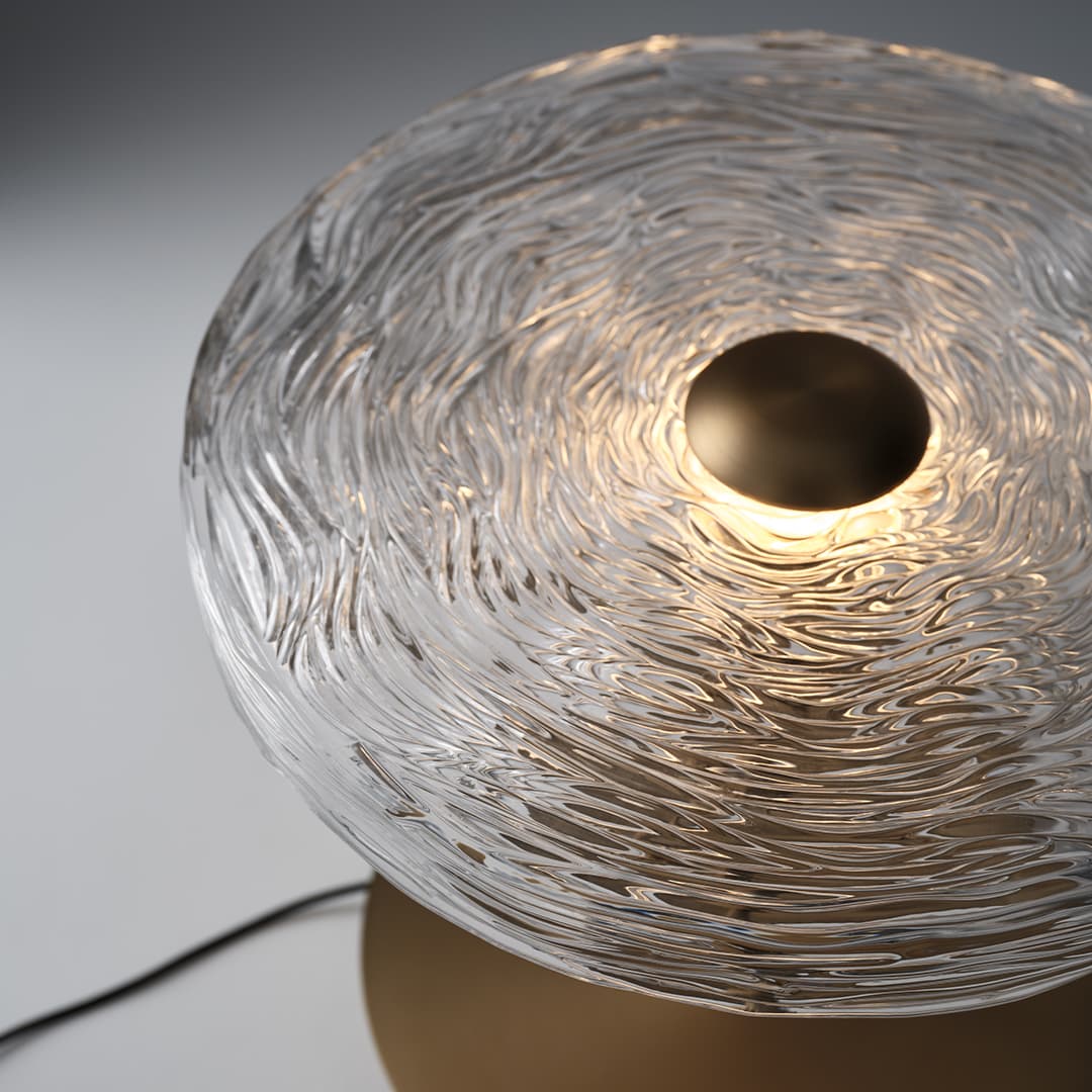 Goddess LED Glass Table Lamp in Aged Brass