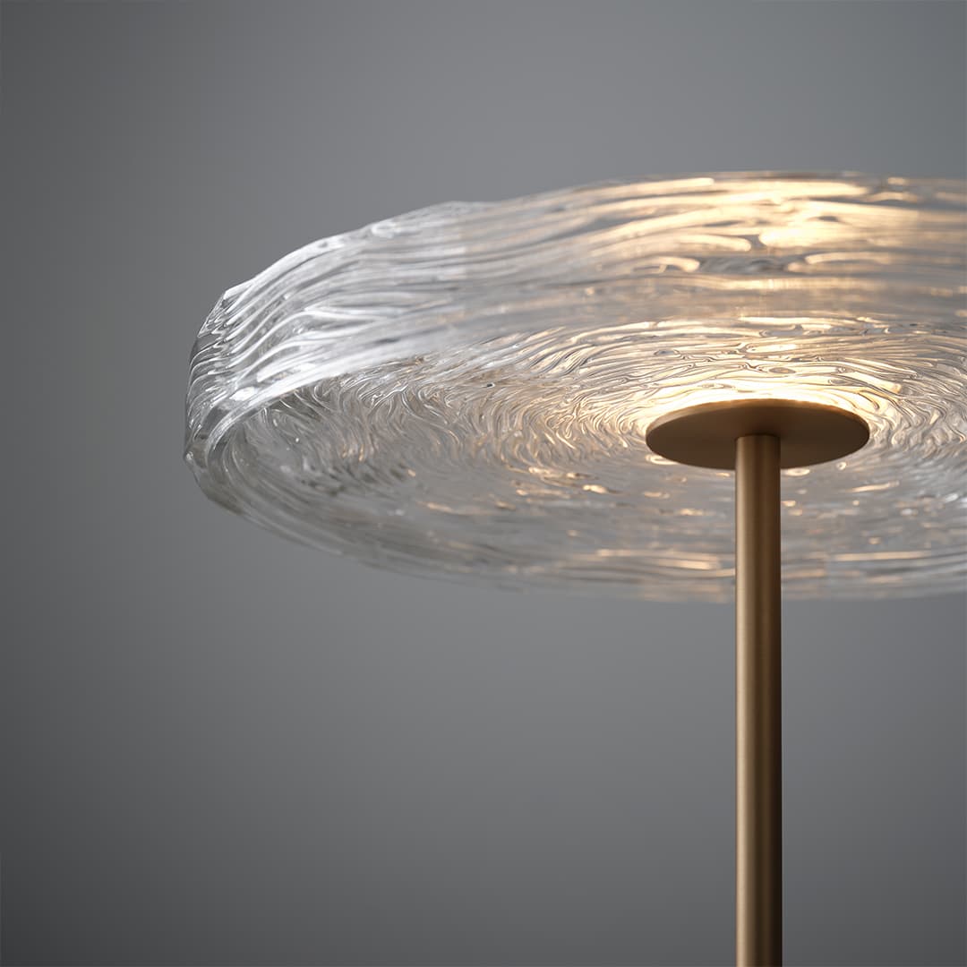 Goddess LED Glass Table Lamp in Aged Brass