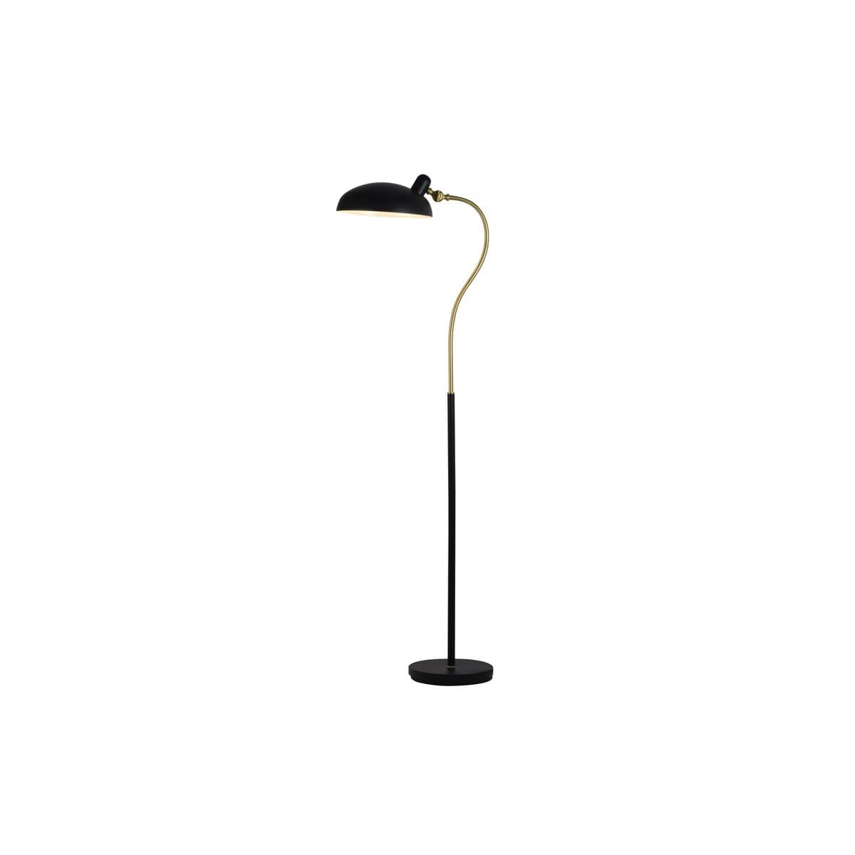 Yorke 1 Light Floor Lamp in Black/Brass