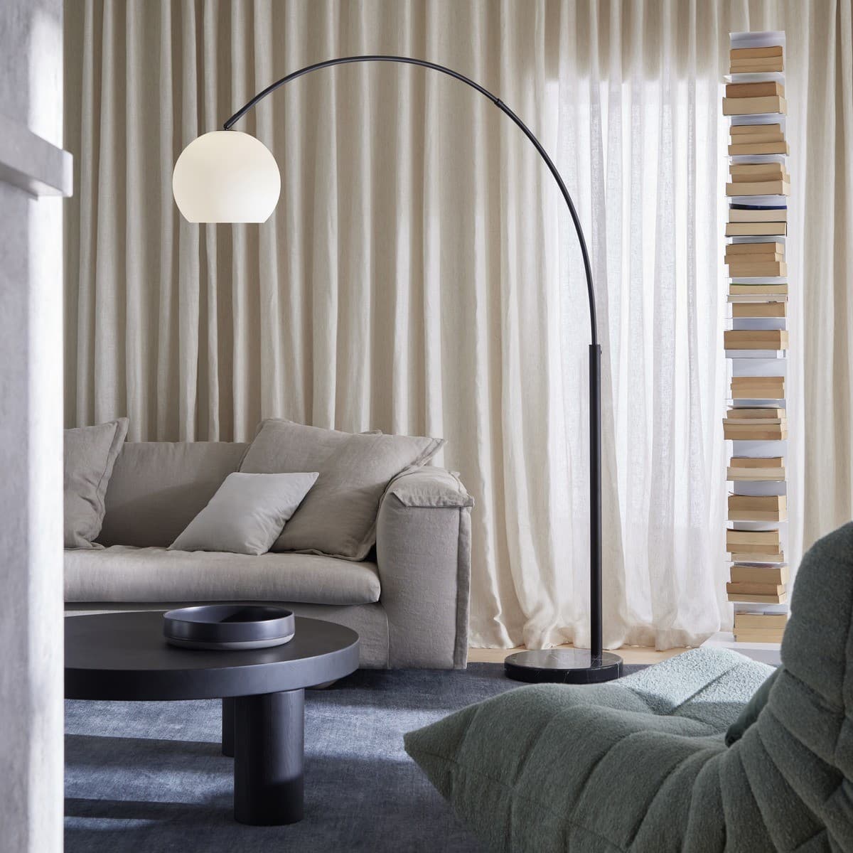 Bond 1 Light Floor Lamp in Black, Base Only