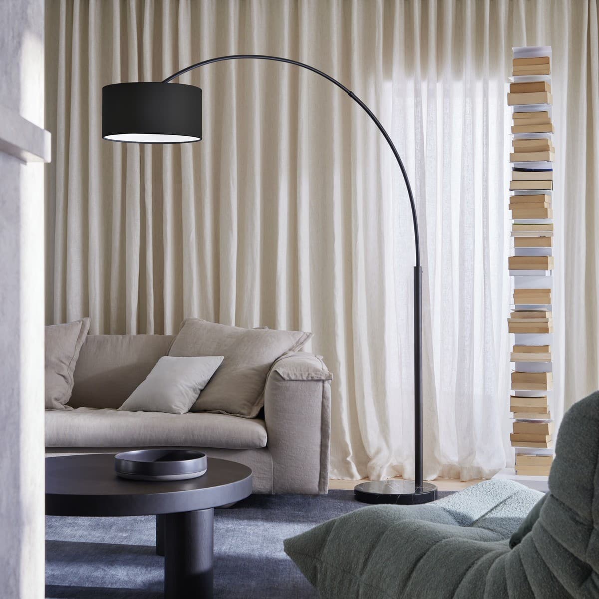 Bond 1 Light Floor Lamp in Black, Base Only