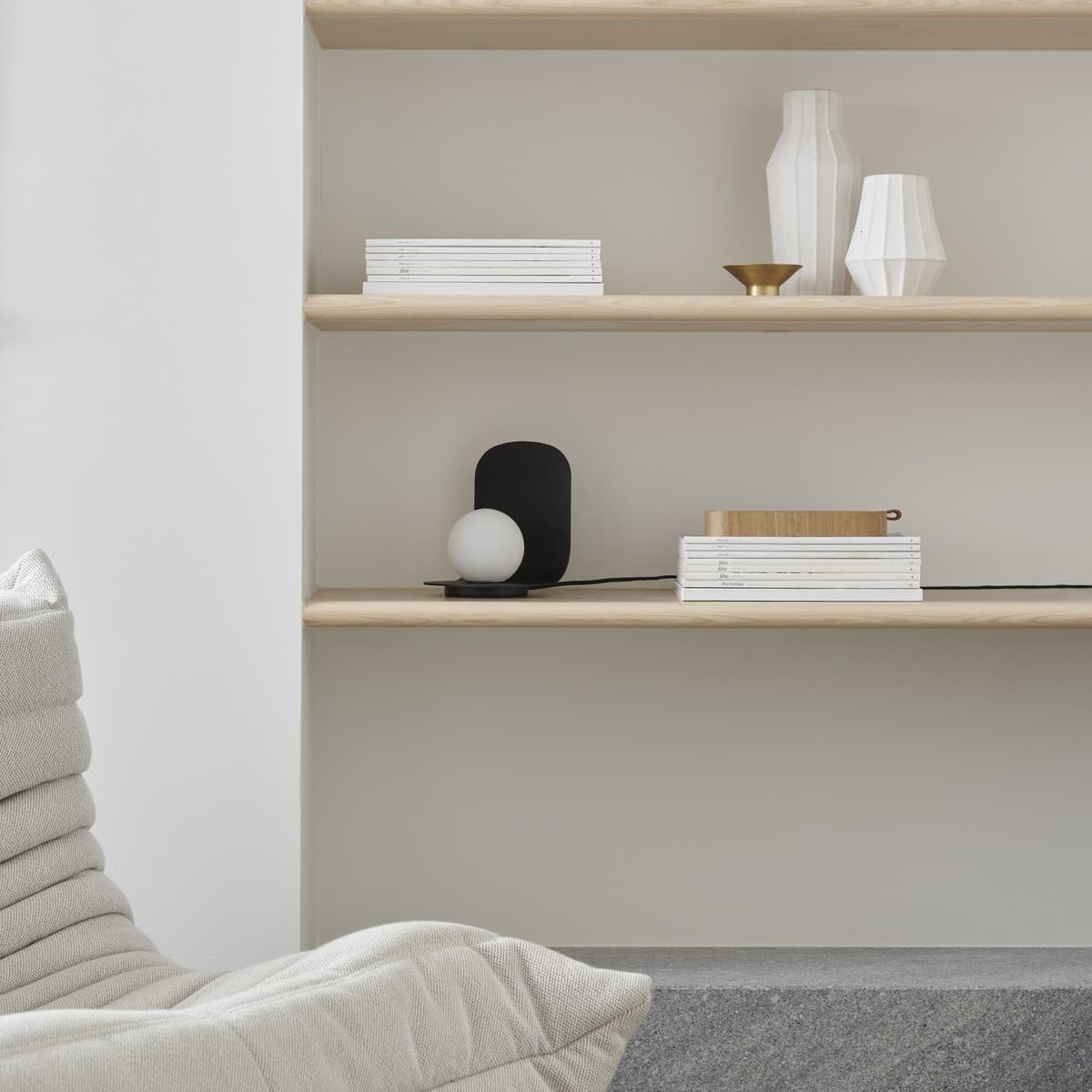 Attica 1 Light Table Lamp in Black with Matte Glass Shade-img-7