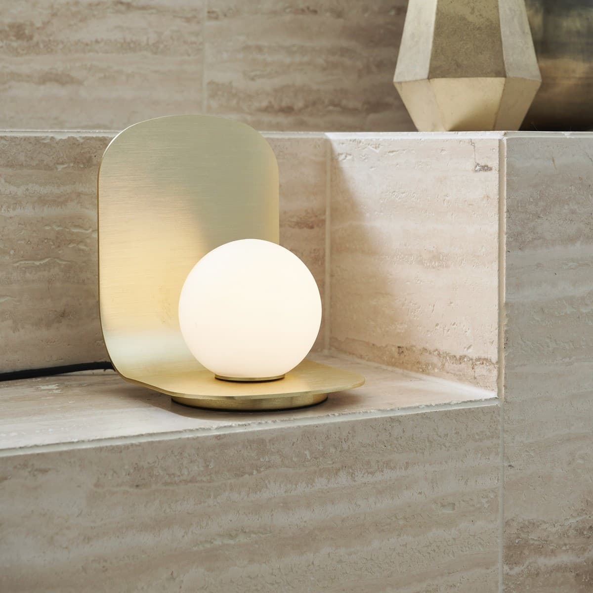 Attica 1 Light Table Lamp in Brass with Matte Glass Shade-img-2