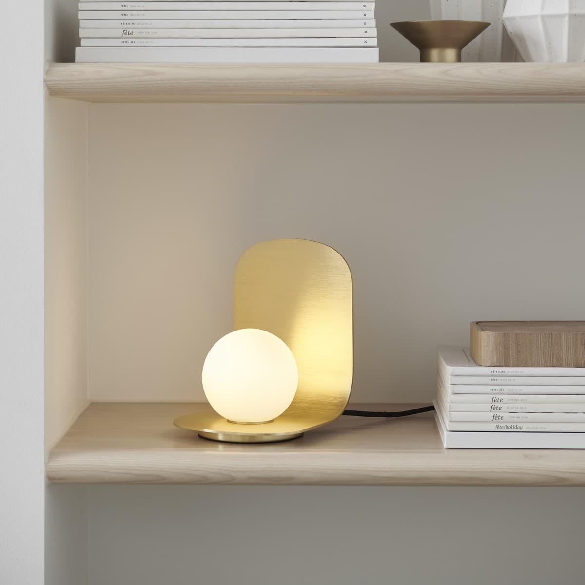 Attica 1 Light Table Lamp in Brass with Matte Glass Shade-img-3