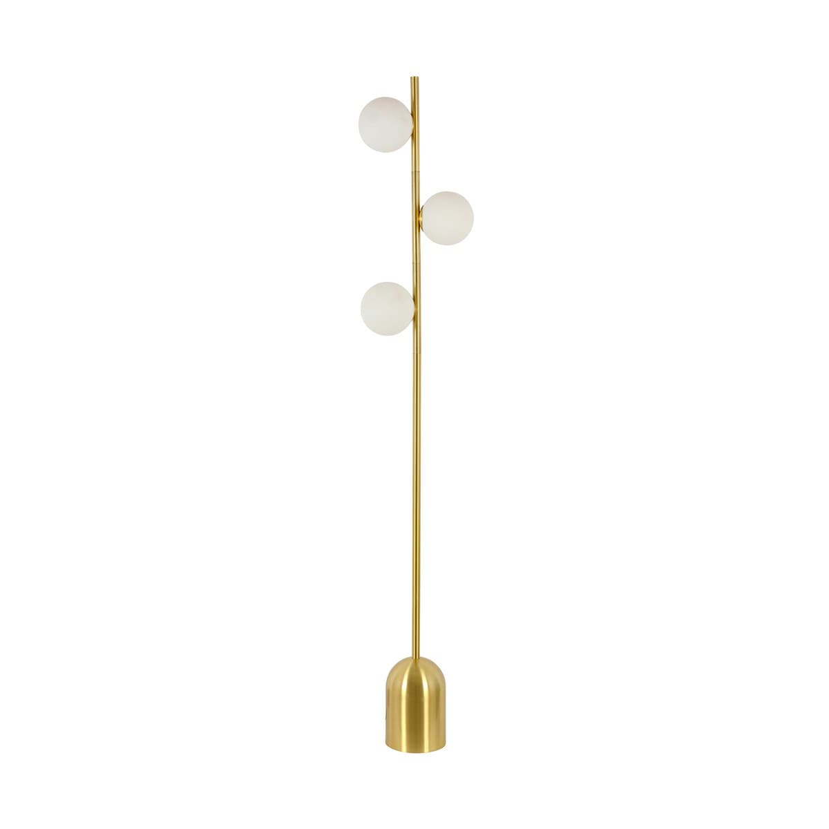 Helix 3 Light Floor Lamp in Brass with Opal Glass Shades-img-1