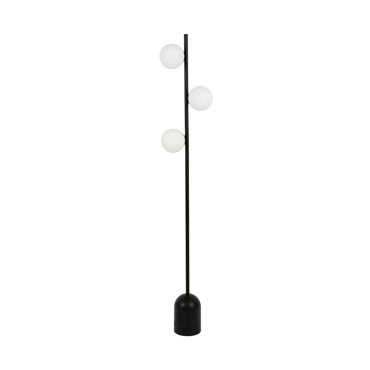 Helix 3 Light Floor Lamp in Black with Opal Glass Shades-img-1