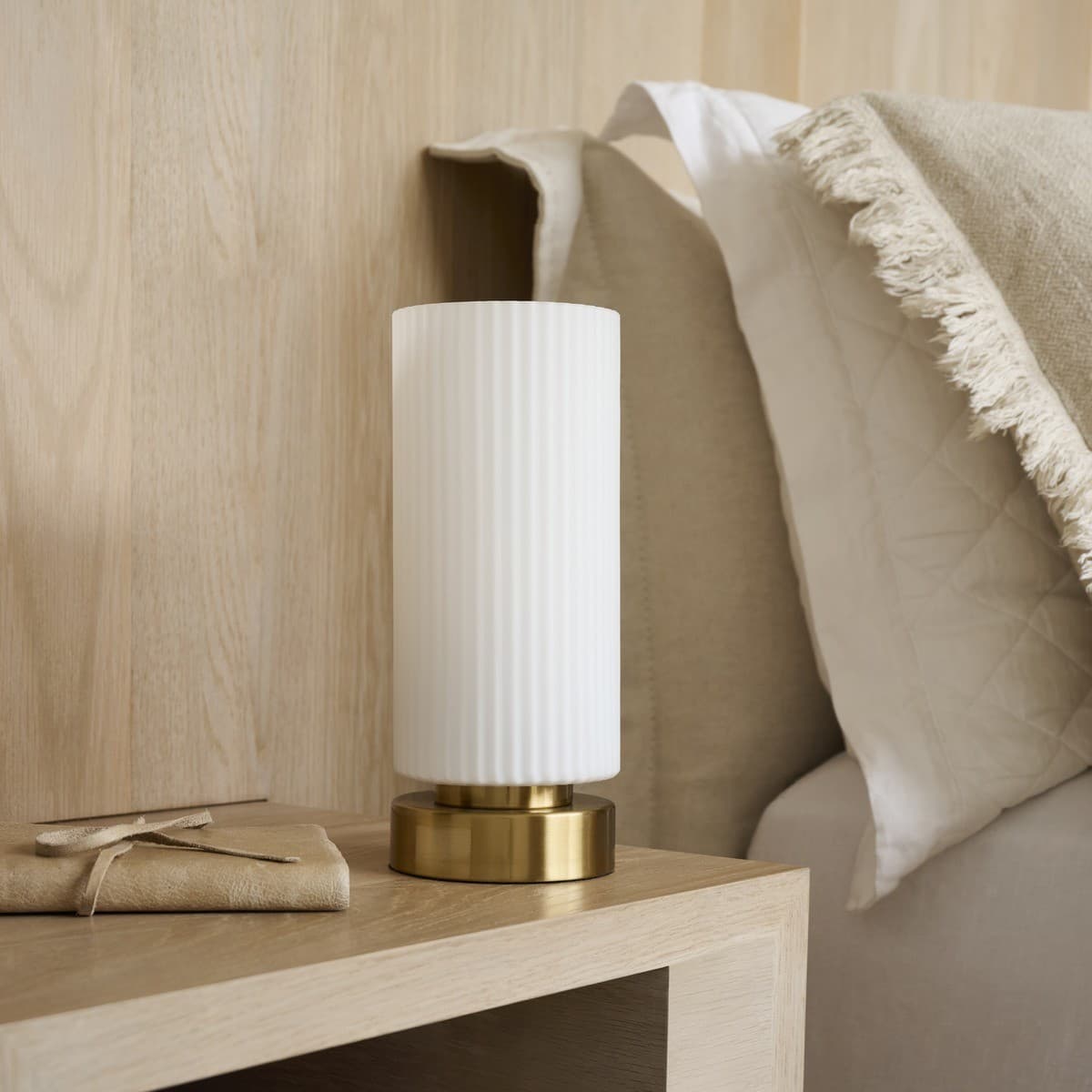 Curtis 1 Light Touch Table Lamp in Brass with Opal Glass with USB, 2 Pack-img-4