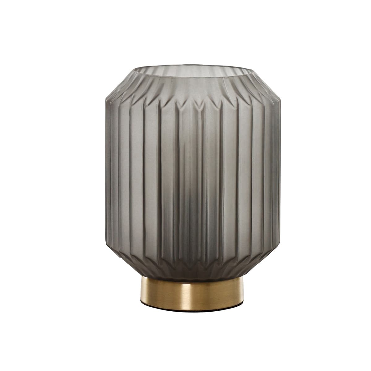 Clancy 1 Light Table Lamp in Brass with Smoked Glass Shade