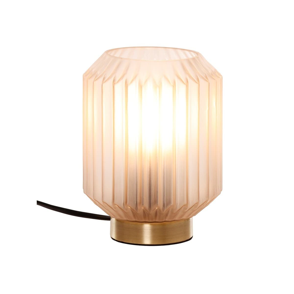 Clancy 1 Light Table Lamp in Brass with White Glass Shade
