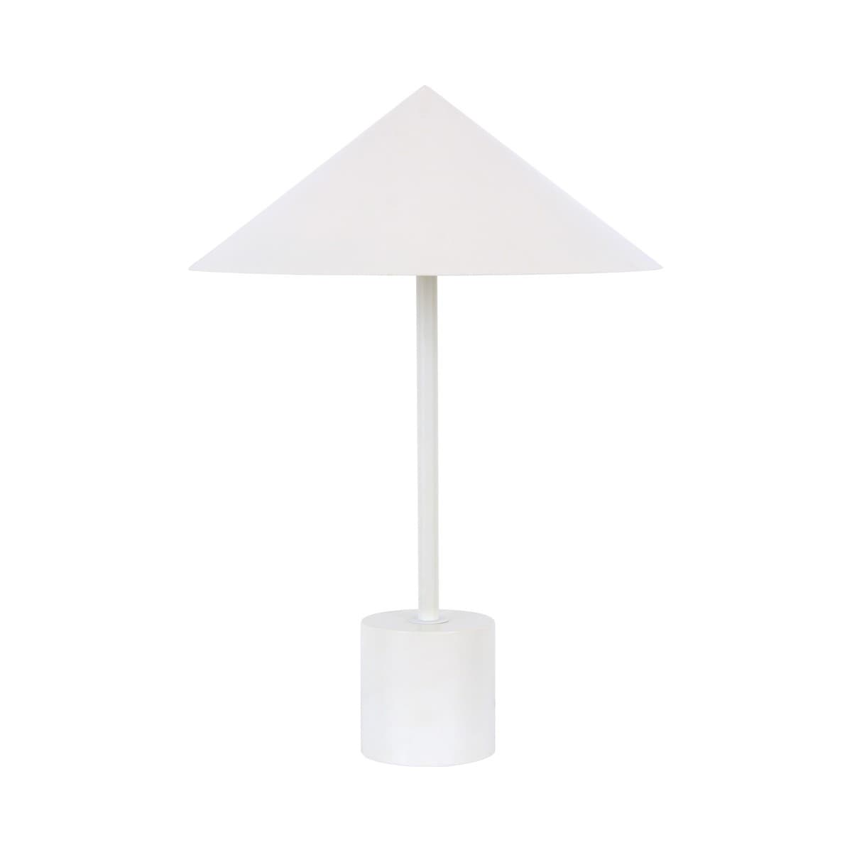 Margot 2 Light Table Lamp in White with Metal Conical Shade