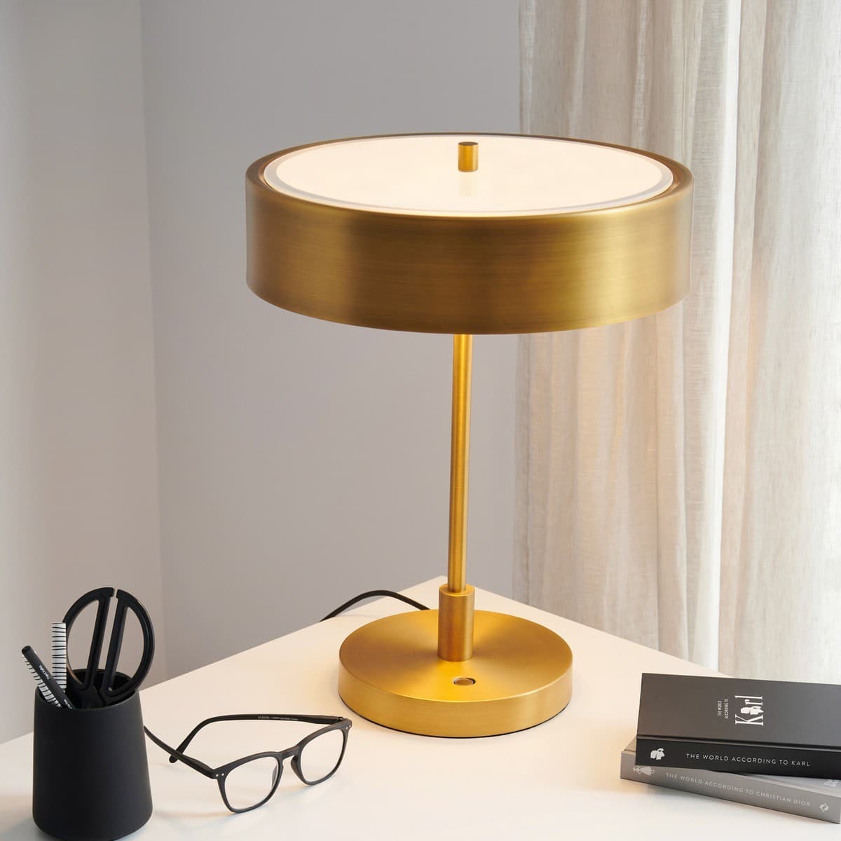 Marlowe 3 Light Touch Dimmable Table Lamp with USB Port in Aged Bronze Finish