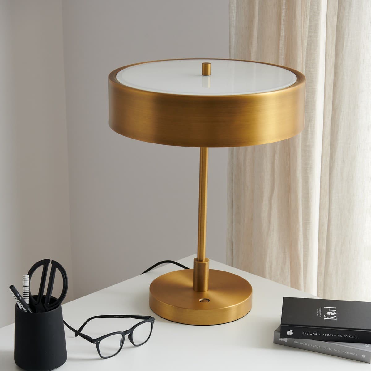 Marlowe 3 Light Touch Dimmable Table Lamp with USB Port in Aged Bronze Finish