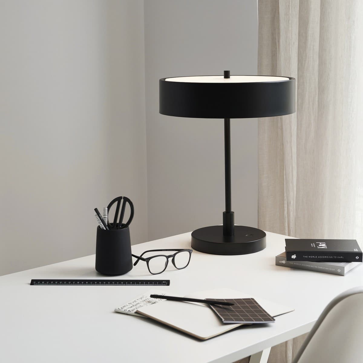 Marlowe 3 Light Touch Dimmable Table Lamp with USB Port in Black