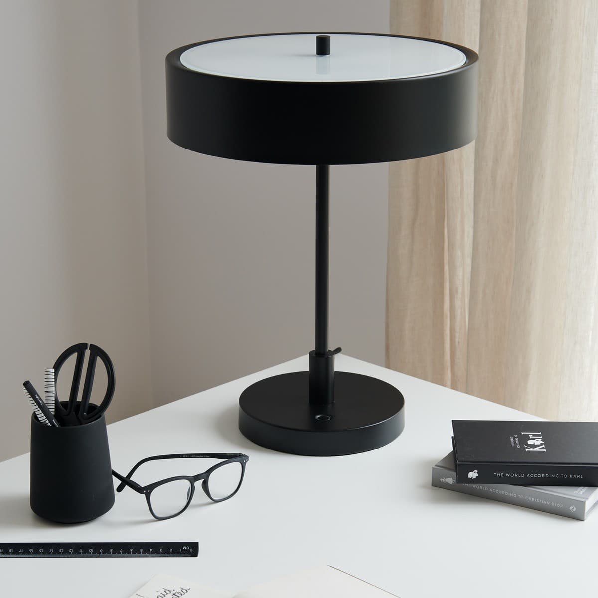 Marlowe 3 Light Touch Dimmable Table Lamp with USB Port in Black