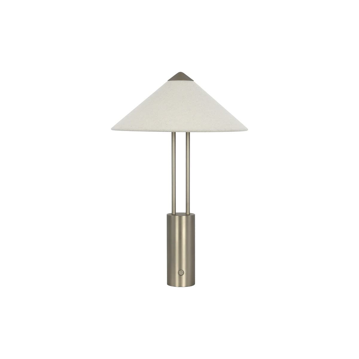 Jaxon 2 Light Touch Dimmable Table Lamp in Brushed Nickel with White Linen, with USB
