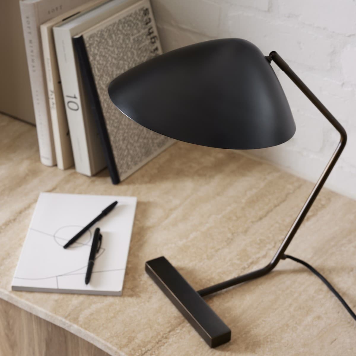 Wyatt 1 Light Table Lamp in Bronze with Black Shade-img-2