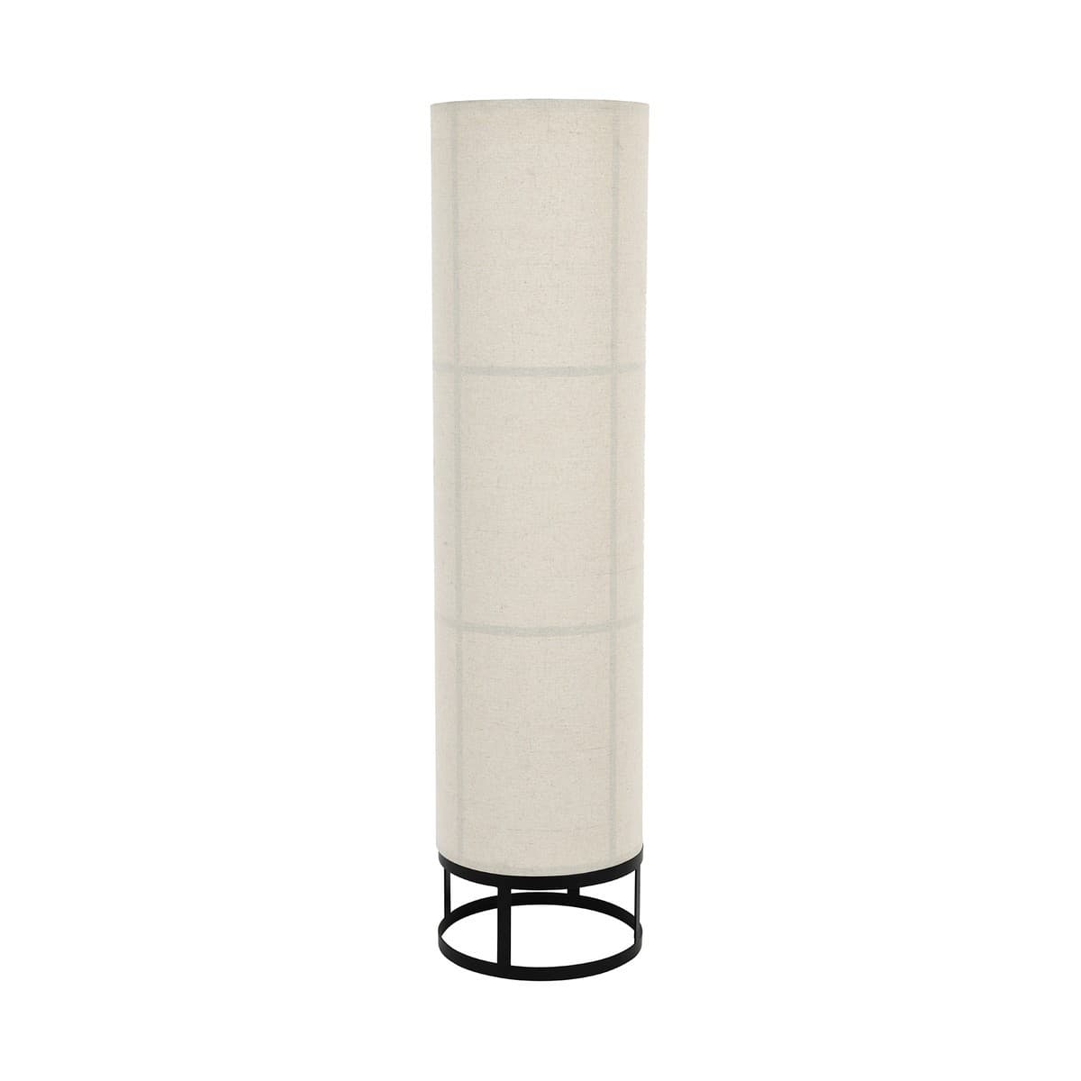 Hana 3 Light Floor Lamp in Black with Natural Linen Shade-img-1