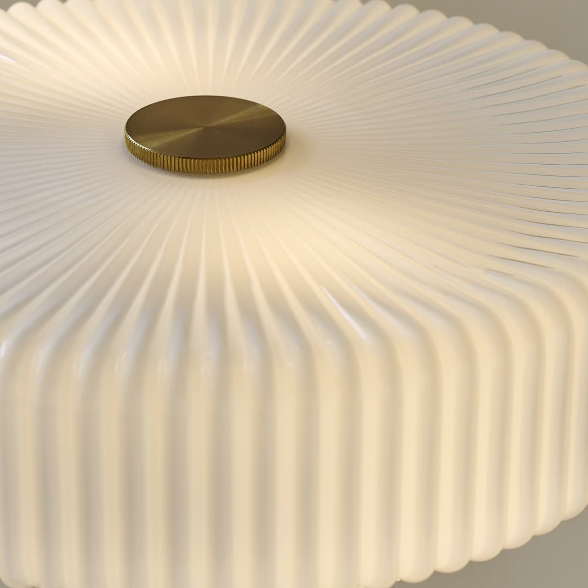 Denver 2 Light Table Lamp in Brass with Ribbed Opal Glass-img-2