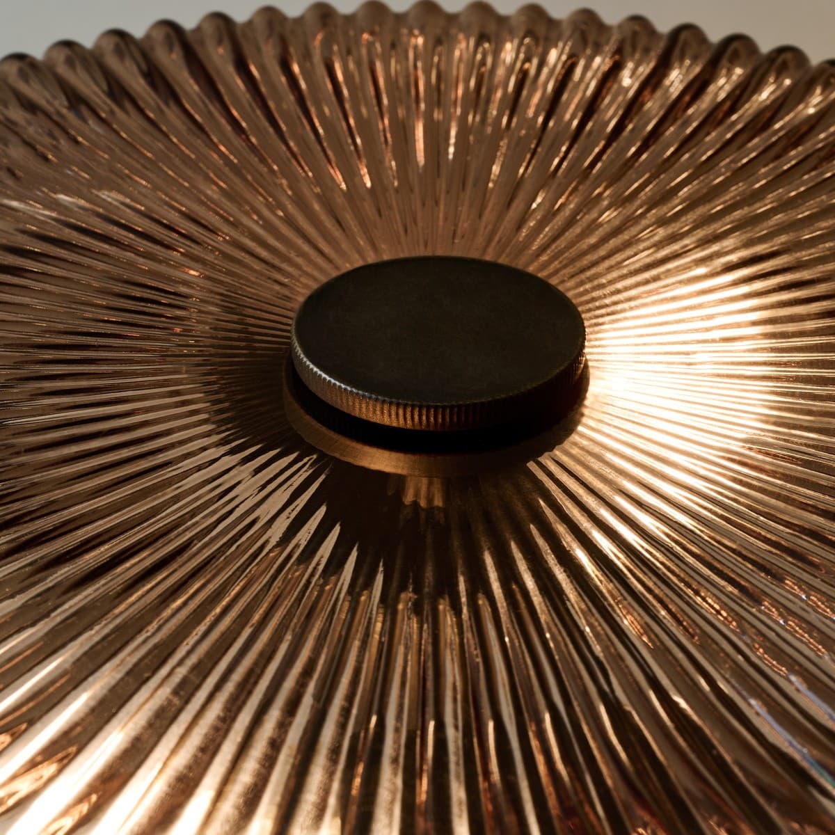 Denver 2 Light Table Lamp in Bronze with Ribbed Sepia Glass