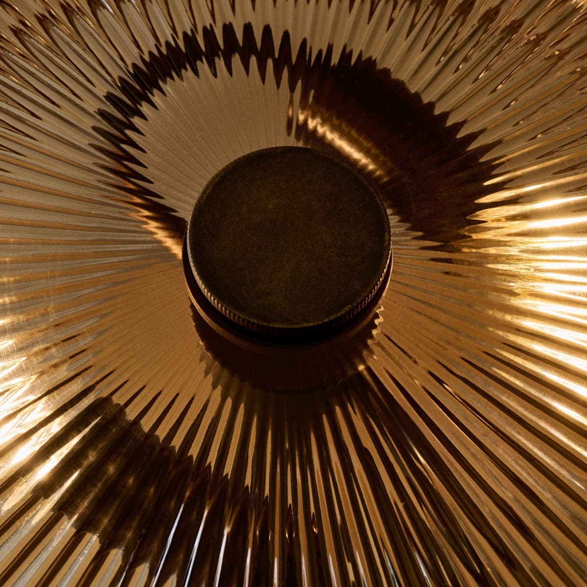 Denver 2 Light Table Lamp in Bronze with Ribbed Sepia Glass