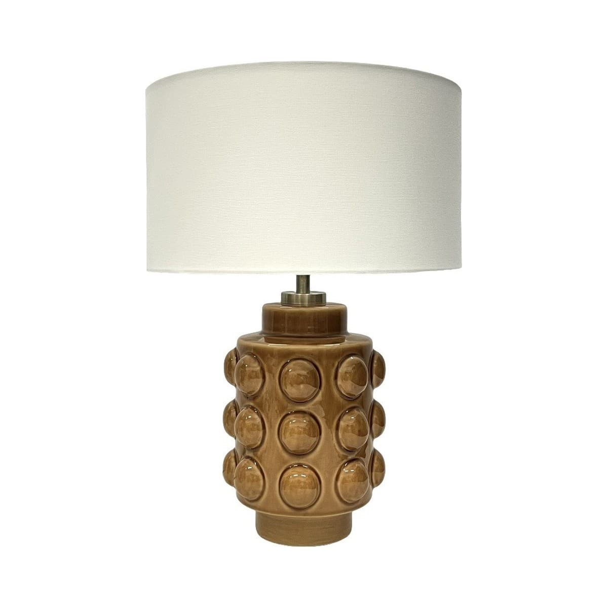 Palma 1 Light Table Lamp in Saffron with White Shade-img-1