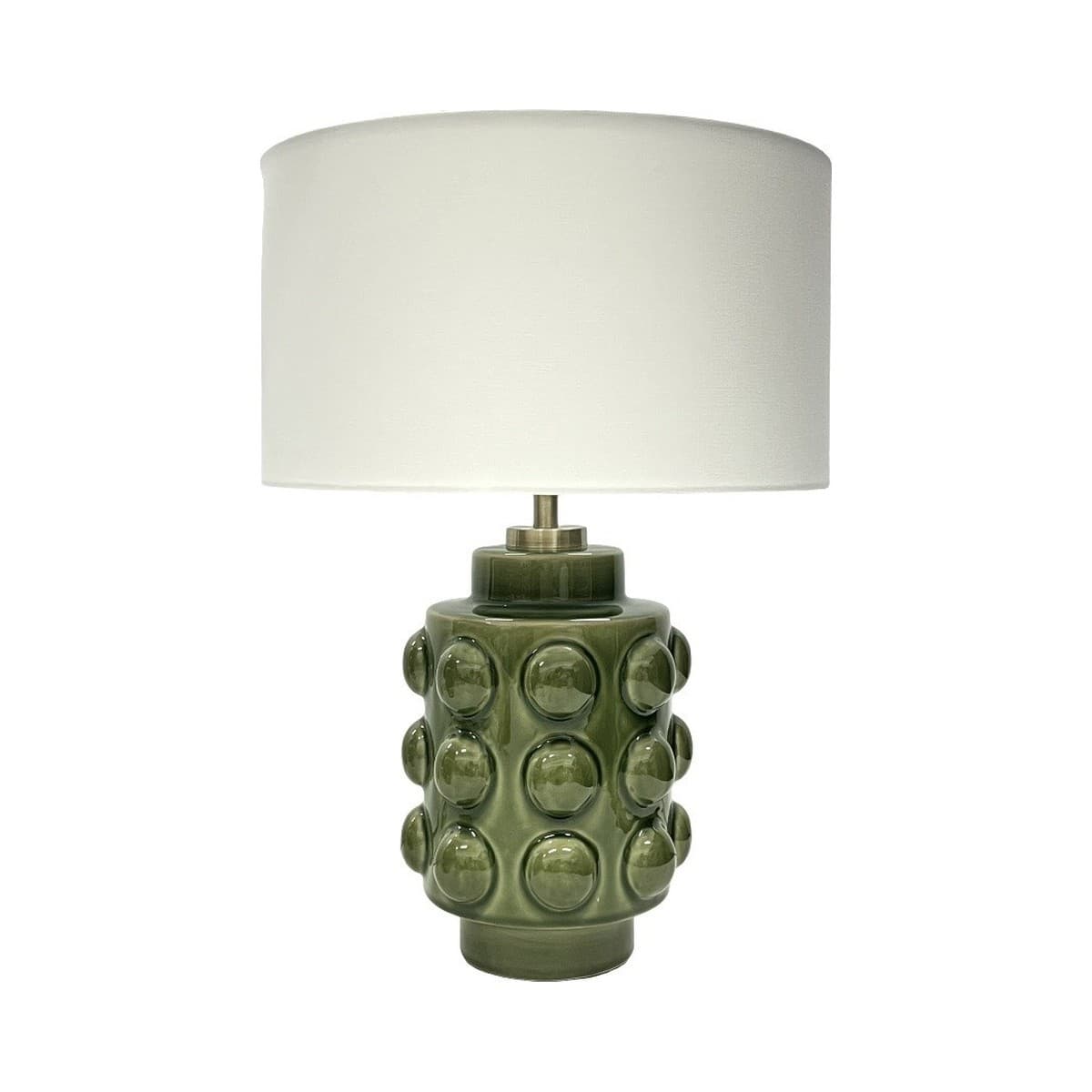 Palma 1 Light Table Lamp in Olive with White Shade-img-1