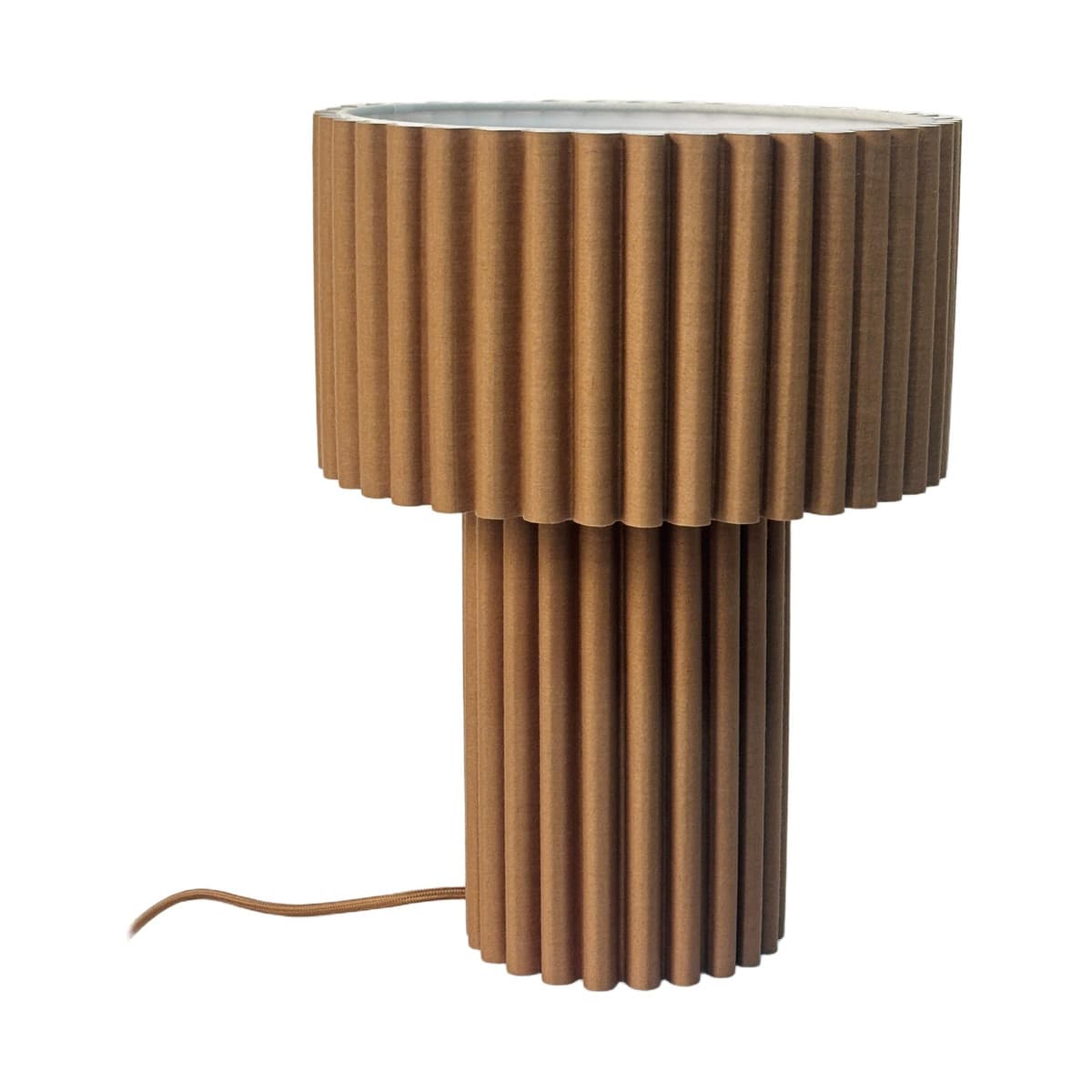 Nora Scalloped Table Lamp in Chocolate