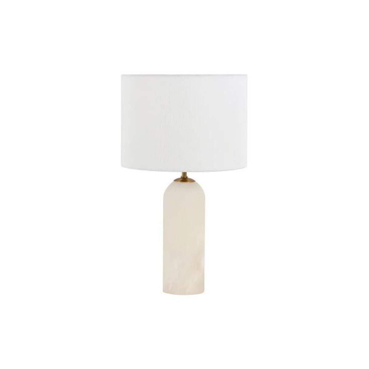 Firma 2 Light Table Lamp in Alabaster with White Linen Shade-img-1