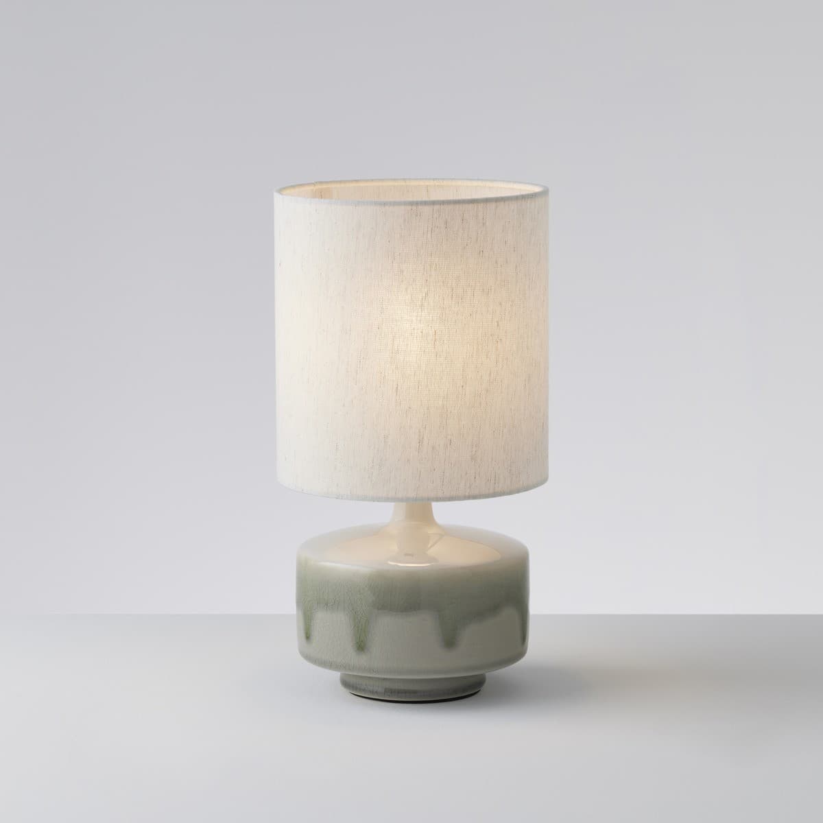 Isabel 1 Light Table Lamp in Sage Ceramic with White Fabric Shade, 2 Pack-img-2