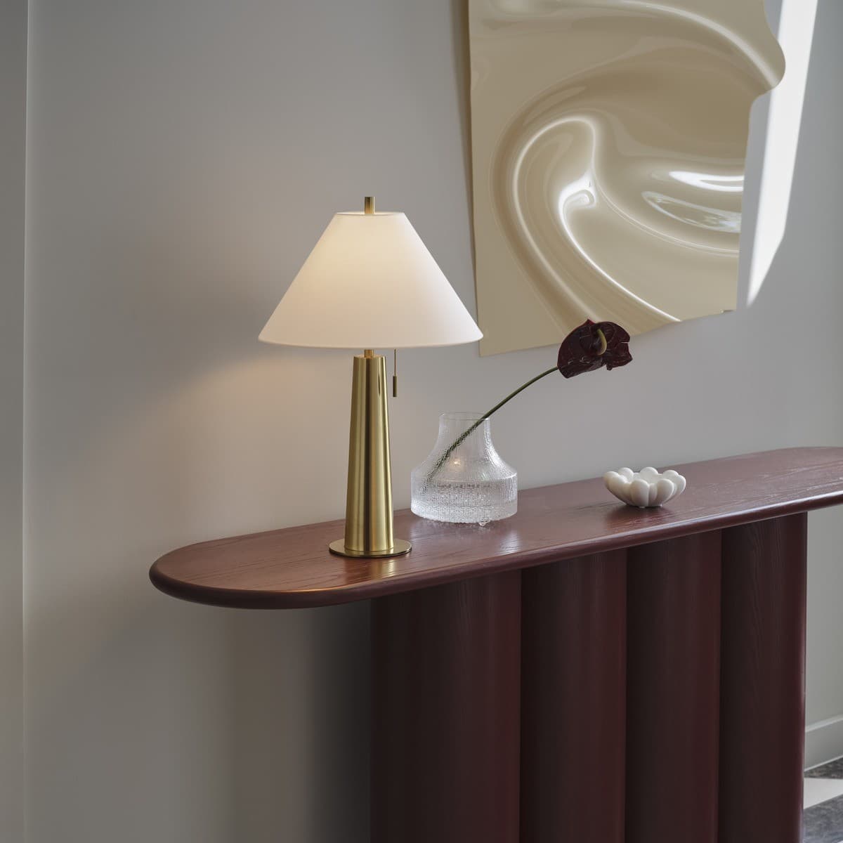 Spencer 1 Light Table Lamp in Aged Brass