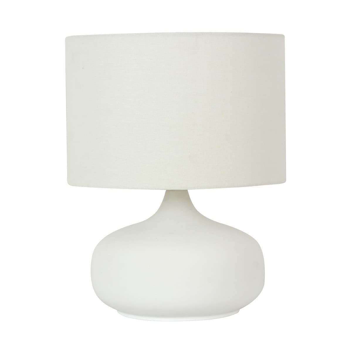 Mietta 1 Light Table Lamp with White Ceramic Base and White Linen Shade-img-1