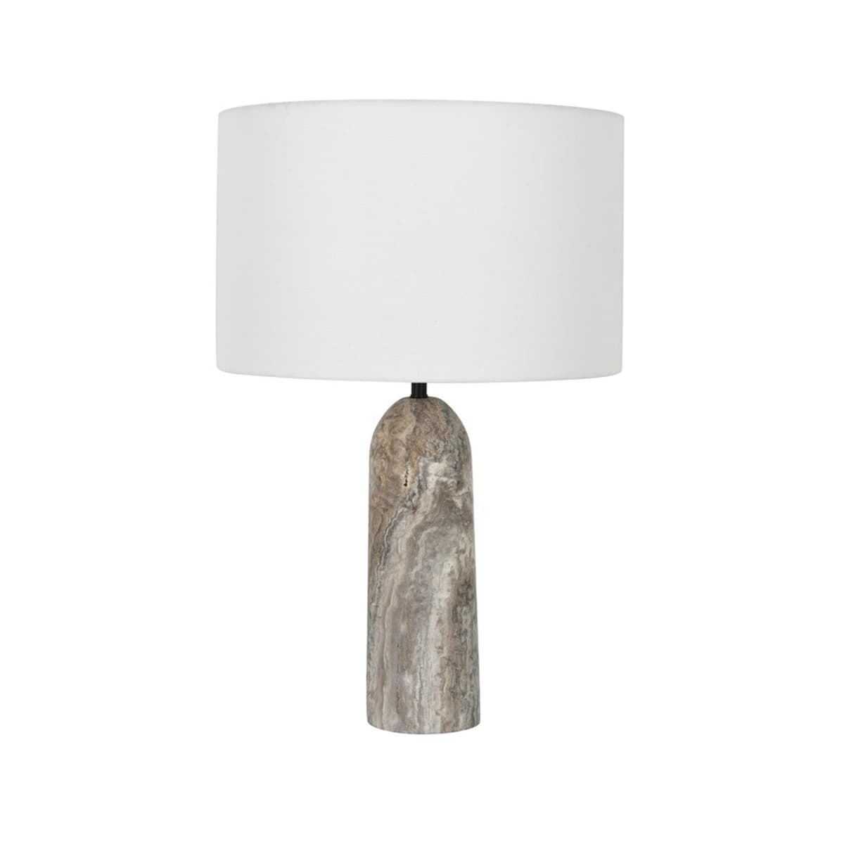 Sandrine 1 Light Tapered Table Lamp in Silver Travertine-img-1