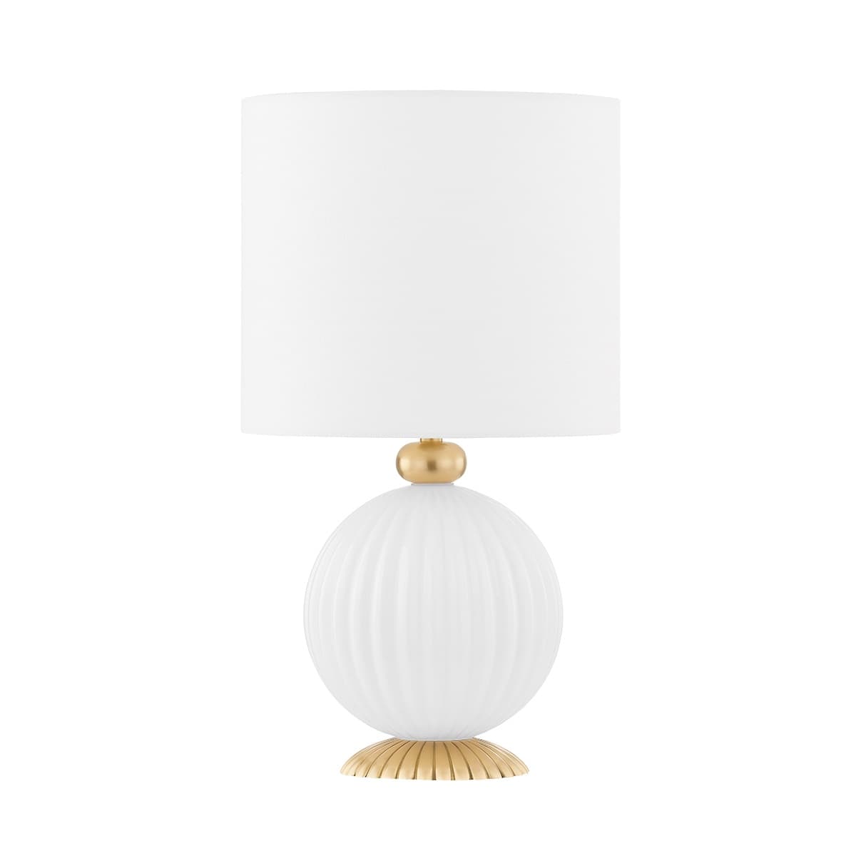 Viva Table Lamp in Aged Brass & White