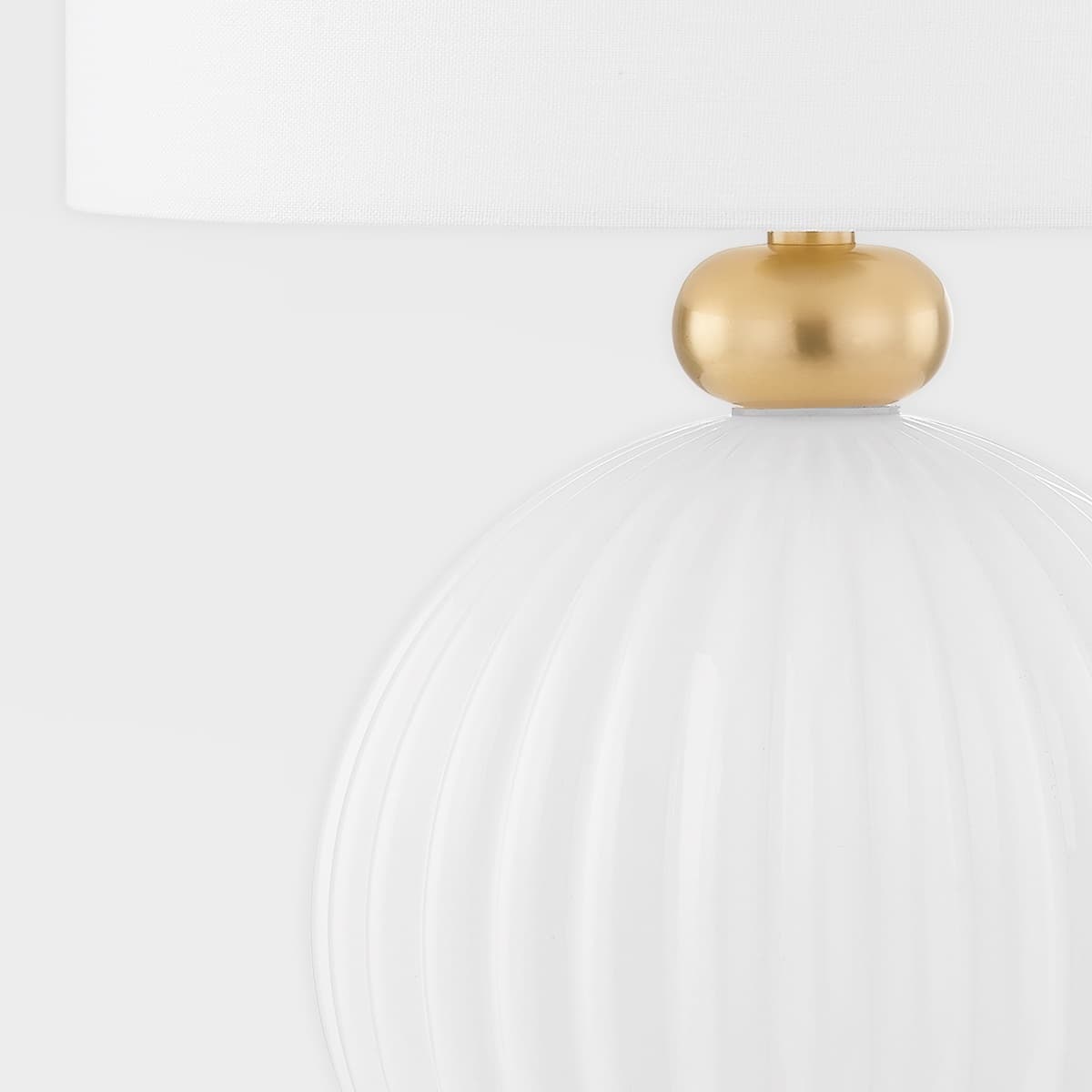 Viva Table Lamp in Aged Brass & White